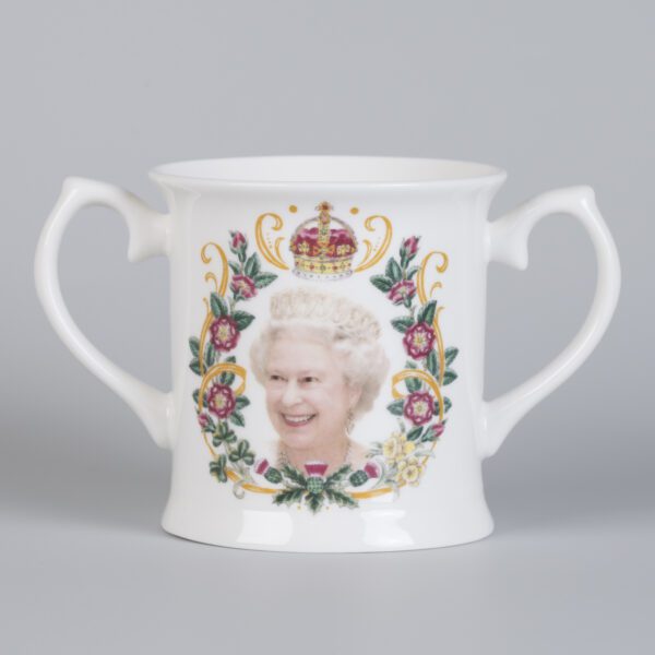 Queen Elizabeth II Commemorative Double Handle Tankard Mug